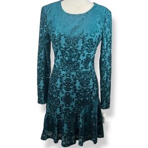 Teeze Me Velvet Burnout Party Dress Size 9 Damask Fairy Party Regency Hoco NEW